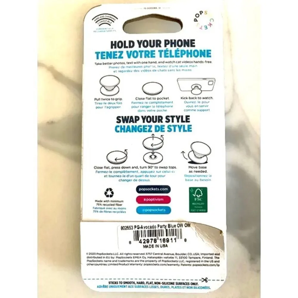 NWT Popsockets Popgrip Green White Avocados Party Fiesta New in Package
